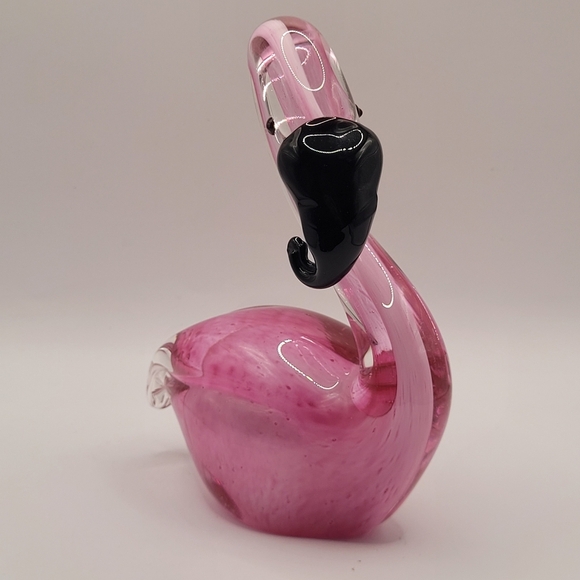 Beautiful Art Glass Blown Glass Pink Flamingo Figurine 6.5" - Picture 2 of 10